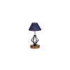 Madeleine Blue Jute Table lamp with Wood & Iron Base