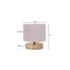 Alton Grey Fabric Shade Table Lamp with Natural Wooden Base