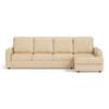 Apollo Sofa (Colour : Pearl, Cushion : Soft, Back Type : High Back, Seating Capacity : Right Aligned 3 Seater + Right Aligned Chaise + Ottoman)