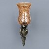 Devansh Metal Electric Wall Light in Antique gold Colour with Lavender Shade Count of 1 Light