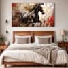 The Castle Decor Modern Horses Wall Painting Wooden Framed Digital Painting 27x48 Inch