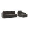 Apollo Compact Sofa (Colour : Smoke, Cushion : Hard, Back Type : Regular, Seating Capacity : Right Aligned 3 Seater + Right Aligned Chaise + Ottoman)