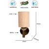 Devansh Metal Electric Wall Light in Gold Colour with Beige Shade Count of 1 Light