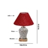 Devansh Conical Maroon Jute Shade Lamp With Wood & Mosaic Glass Base For Decoration/Office/Home/Gifting/Study For Decoration/Office/Home/Gifting/Study -(10X10X14.5) Inches -A