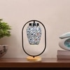 Devansh Multicolor Glass Wooden & Iron  Table Lamp -17 Inch Height  -Cpo