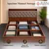 AIAN Cecil King Size Storage Bed with Drawers Walnut
