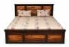 Tsk Solid Wood King Size Bed in Natural & Walnut