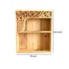 Natural Colour Solid Wood Handcarved Dvaita Floating Wall Shelf With 2 Compartment by DisooFashions