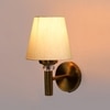 Devansh Metal Electric Wall Light in Gold Colour with off-white Shade Count of 1 Light