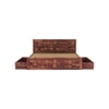 Diamond Solid Wood King  Size Bed With Box Storage (Teak Finish)