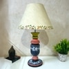 Multicolor Stone Finish Handpainted And Hancarved Distress Wooden Table Lamp