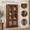 Akira Sheesham Wood Book Case Cum Crockery UnitIn Provincial Teak Finish