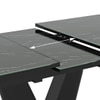 Caribu 6 To 8 Extendable Dining Table With 8 Casey Swivel Dining Chairs (Finish : Black Marble, Chair Colour : Dual Tone)