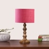 Devansh Pink Jute Table Lamp With  Wood Natural Base (7X7X15.5 Inches)-11