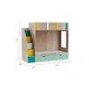 Pinwheels Bunk Bed with Storage in Oak Colour BKBB039