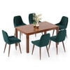 Atlas Solid Wood 6 Seater Compact Dining Table With Rickman Lounge Chairs