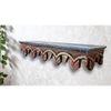 Amaro Red Colour Solid Wood Handcarved Floating Wall shelf