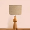 Devansh Beige Jute Table Lamp With  Wood Natural Base (7X18.25 Inches)-9
