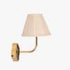 Clover Handicrafted Wall Lamp in Polished gold and K green and off white pleated Colour
