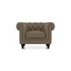 Winchester 1 Seater Half Leather Sofa In Dark Truffle Italian Leather