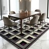 Presto Grey Geometric Hand Tufted Wool Carpet 4X6 Feet
