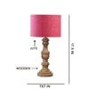 Devansh Pink Jute Table Lamp With Wood Natural Base (7X17.5 Inches)-11