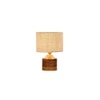Malia White Jute table lamp with Natural Wood Base