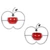 Wall Hanging Apple Planter Set Of 2 In Red Colour