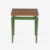 Chalet Teak Wood Side Table in Olive Green Colour