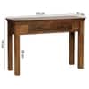 Bartram Sheeham Wood Console Table in Provincial Teak Finish With 2 Drawer