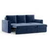 Kowloon Sectional 3 Seater Pull Out Sofa cum Bed In Lapis Blue Colour