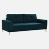 Nency Velvet 3 seater Sofa T Blue