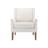 Leston Upholstered Fabric Arm Chair- Off White
