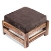 Amber Rosewood Foot Stool with Grey Velvet Cushion