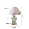 Devansh Off-White Vintage  Cotton Pleated Shade Lamp With Wood & Mosaic Glass Base For Decoration/Office/Home/Gifting/Study For Decoration/Office/Home/Gifting/Study