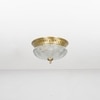 Telmor 2-Light Flush Mount Ceiling Light In Antique Brass Finish With Clear Star Diamond Cut Glass