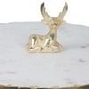 Marble Platter With Gold Finish Metal Piece Attachment