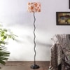 Finnian Multicolour Fabric Floor Lamp with Black Iron Base