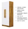 Hexa Red Wooden 2 Door Wardrobe with 4 Shelves in Giant Wood and Frosty White Colour