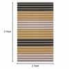 Imperial Knots Yellow Stripes Hand Woven Cotton Dhurrie 3x5 Feet