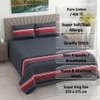 Navy Geometric 400 Tc  Cotton Flat  Super King Size Bedsheet With 2 Pillow Cover