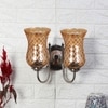 Devansh Steel Electric Wall Light in Steel Colour with Lavender Shade Count of 2 Lights
