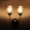 Devansh Metal Electric Wall Light in Gold Colour with Lavender Shade Count of 2 Lights