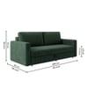 Alfon 3 Seater Velvet Pull Out Sofa Cum Bed with Storage In Green