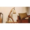 Species Brown Wooden Table Lamp with White Jute Lampshade