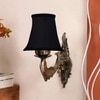 Devansh Gold Antique Wall Mounted Lamp With Black  Cotton Shade