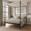 Perryn Four Poster Metal Non Storage King Bed in Satin Black Finish