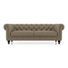 Winchester 3 Seater Half Leather Sofa In Dark Truffle Italian Leather