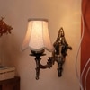 Devansh Gold Antique Wall Mounted Lamp With Beige Jute Shade