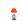 Kaia Orange cotton Table lamp with Wood & Iron Base